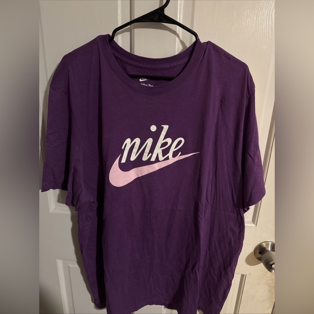Nike Purple T-Shirt with Light Pink Swoosh